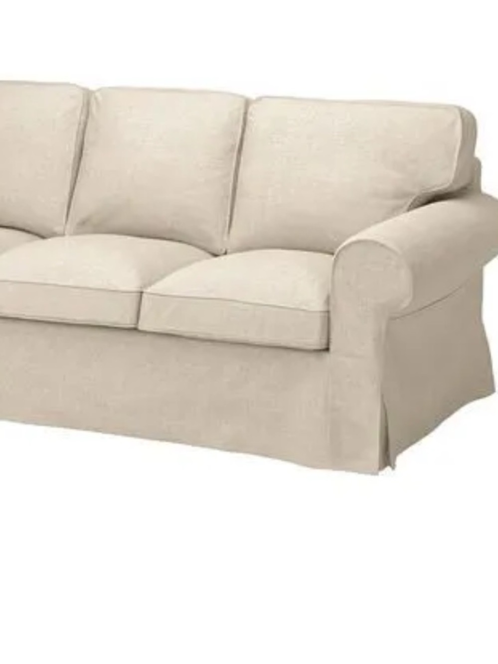 IKEA Light Beige Slipcovered 3-Seat Sofa